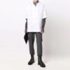 Camisas de manga corta con estampado completo y botones, corte holgado, color blanco