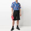 Camisas de manga corta con estampado de flores y rayas, versión azul, SS21