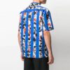 Camisas de manga corta con estampado de flores y rayas, versión azul, SS21