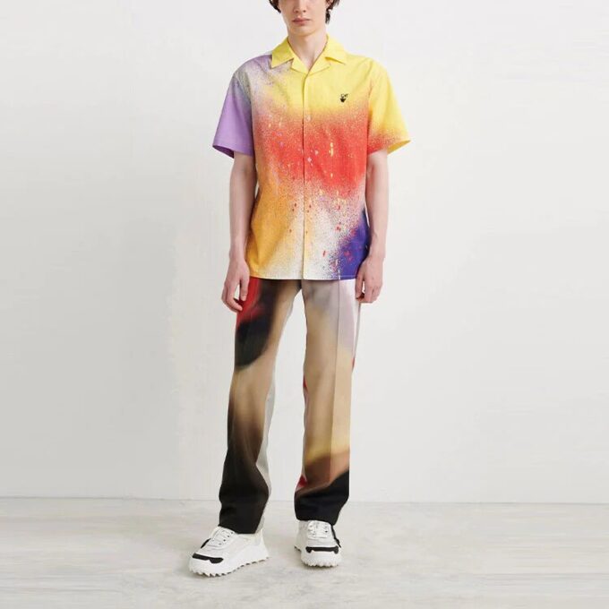Camisas de manga corta con estampado Off-White x Katsu Crossover FW21 Naranja