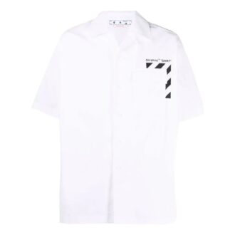 Camisas de manga corta de color liso con estampado, blancas Camisas de manga corta de color liso con estampado, blancas