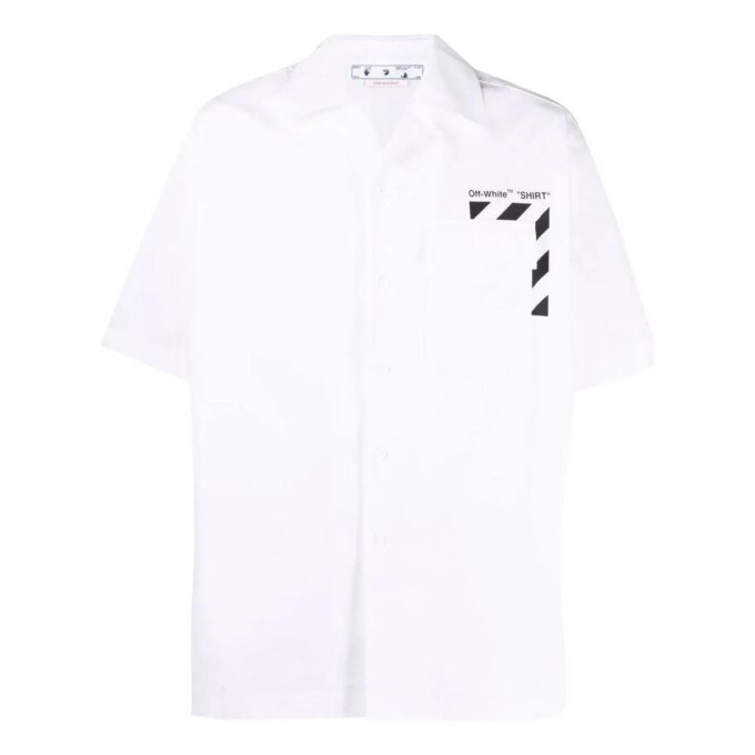 Camisas de manga corta de color liso con estampado, blancas