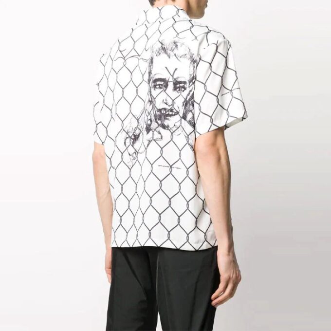 Camisas de manga corta estampadas, versión blanca
