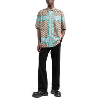 Camisas de manga corta Off-White para hombre SS22 con estampado del logotipo de las flechas, color beige Camisas de manga corta Off-White para hombre SS22 con estampado del logotipo de las flechas, color beige