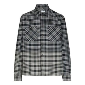 Camisas de manga larga a cuadros con bolsillo en el pecho, corte holgado, negro y gris, colección primavera-verano 2021 Camisas de manga larga a cuadros con bolsillo en el pecho, corte holgado, negro y gris, colección primavera-verano 2021