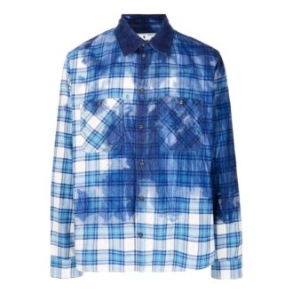 Camisas de manga larga a cuadros con efecto salpicadura de pintura Off-White para hombre FW22 Camisas de manga larga a cuadros con efecto salpicadura de pintura Off-White para hombre FW22
