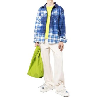 Camisas de manga larga a cuadros con efecto salpicadura de pintura Off-White para hombre FW22 Camisas de manga larga a cuadros con efecto salpicadura de pintura Off-White para hombre FW22
