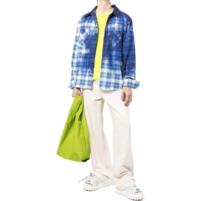 Camisas de manga larga a cuadros con efecto salpicadura de pintura Off-White para hombre FW22