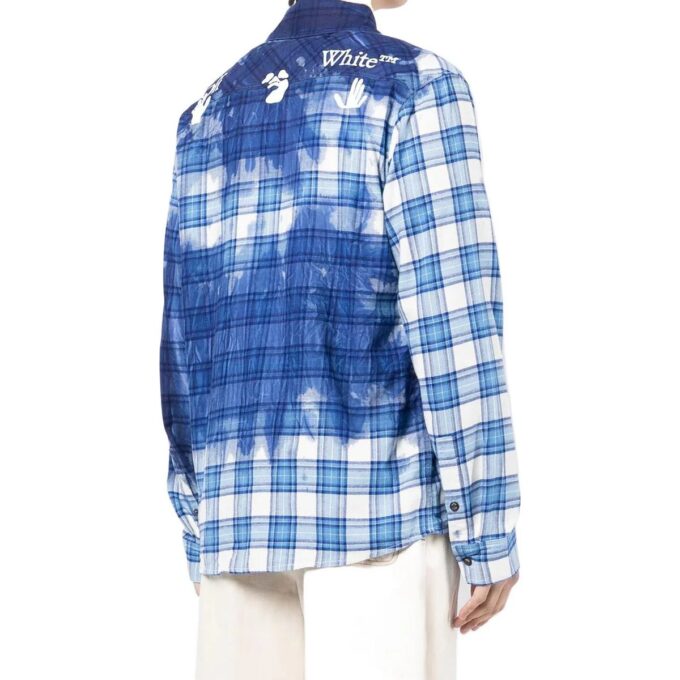 Camisas de manga larga a cuadros con efecto salpicadura de pintura Off-White para hombre FW22