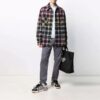 Camisas de manga larga a cuadros con estampado de logotipo, corte holgado, colección Otoño-Invierno 2021