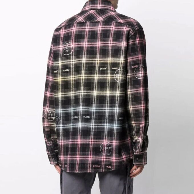Camisas de manga larga a cuadros con estampado de logotipo, corte holgado, colección Otoño-Invierno 2021