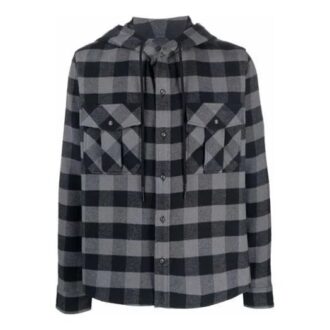 Camisas de manga larga a cuadros de franela con cruz de flechas para hombre Off-White, color negro Camisas de manga larga a cuadros de franela con cruz de flechas para hombre Off-White, color negro