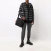 Camisas de manga larga a cuadros de franela con cruz de flechas para hombre Off-White, color negro