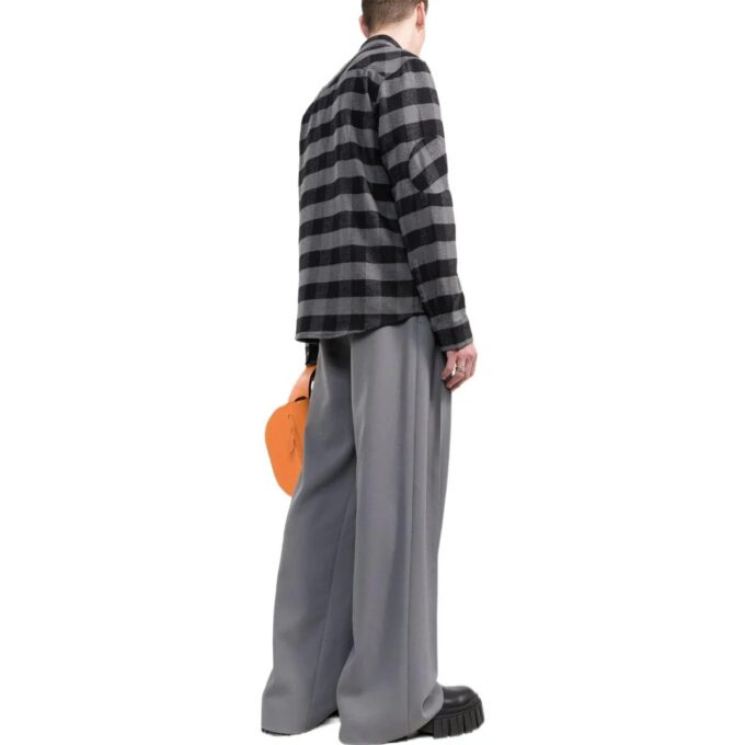 Camisas de manga larga a cuadros, gris