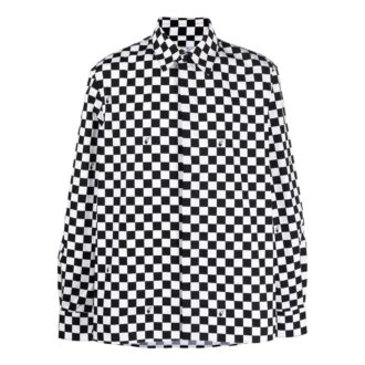 Camisas de manga larga a cuadros Off-White para hombre, colección Otoño-Invierno 2022, versión en blanco y negro Camisas de manga larga a cuadros Off-White para hombre, colección Otoño-Invierno 2022, versión en blanco y negro