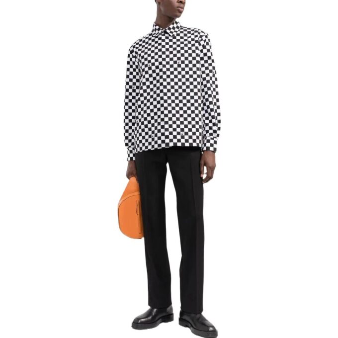 Camisas de manga larga a cuadros Off-White para hombre, colección Otoño-Invierno 2022, versión en blanco y negro