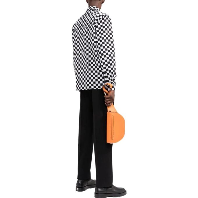 Camisas de manga larga a cuadros Off-White para hombre, colección Otoño-Invierno 2022, versión en blanco y negro