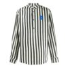 Camisas de manga larga a rayas con logotipo en parche para hombre