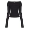 Camisas de manga larga con apliques y eslogan Off-White SS20, color negro