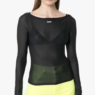Camisas de manga larga con apliques y eslogan Off-White SS20, color negro