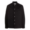 Camisas de manga larga con bolsillo en el pecho FW21, corte holgado, negra