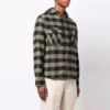 Camisas de manga larga con capucha y estampado de cuadros con logotipo de FW21, versión verde