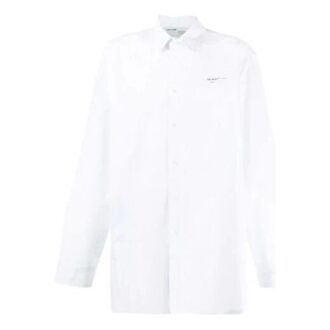 Camisas de manga larga con estampado bordado, color liso y corte holgado, en blanco