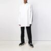 Camisas de manga larga con estampado bordado, color liso y corte holgado, en blanco