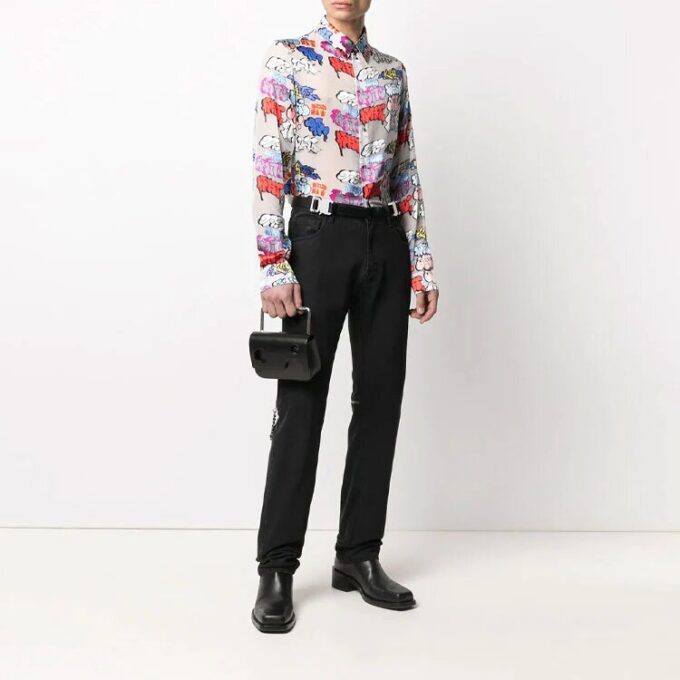 Camisas de manga larga con estampado de logotipo de graffiti SS21