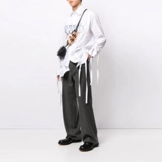 Camisas de manga larga con estampado de logotipo de graffiti SS21, color blanco
