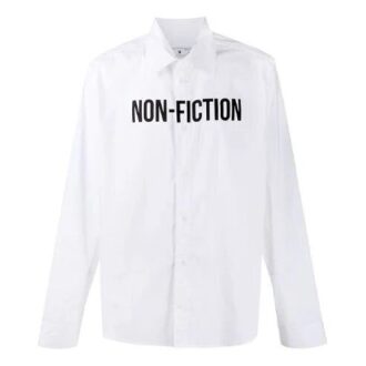 Camisas de manga larga con estampado «Non-Fiction» de la colección Otoño-Invierno 2020 para hombre, color blanco Camisas de manga larga con estampado «Non-Fiction» de la colección Otoño-Invierno 2020 para hombre, color blanco