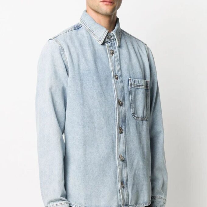 Camisas de manga larga de Denim Arrows para hombre