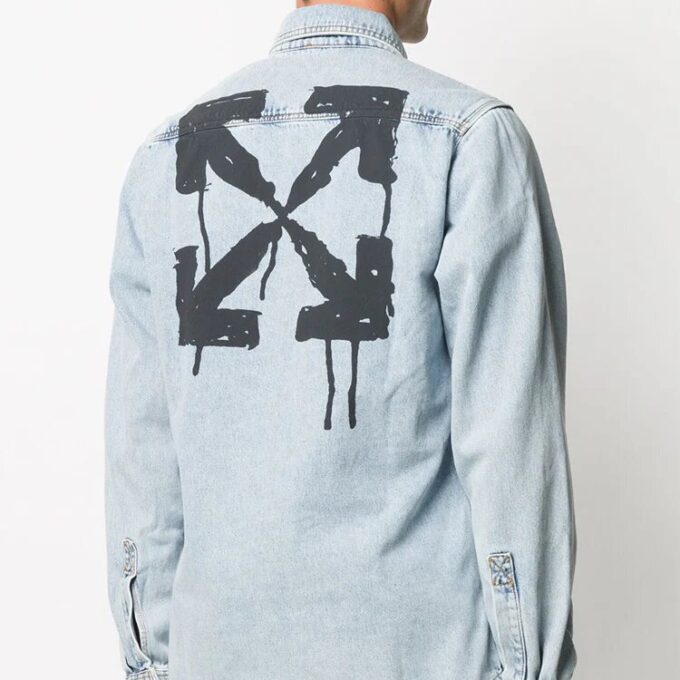 Camisas de manga larga de Denim Arrows para hombre