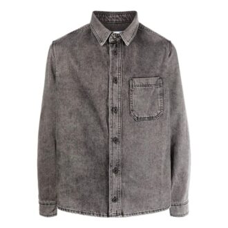 Camisas de manga larga de Denim para hombre Off-White, color marrón