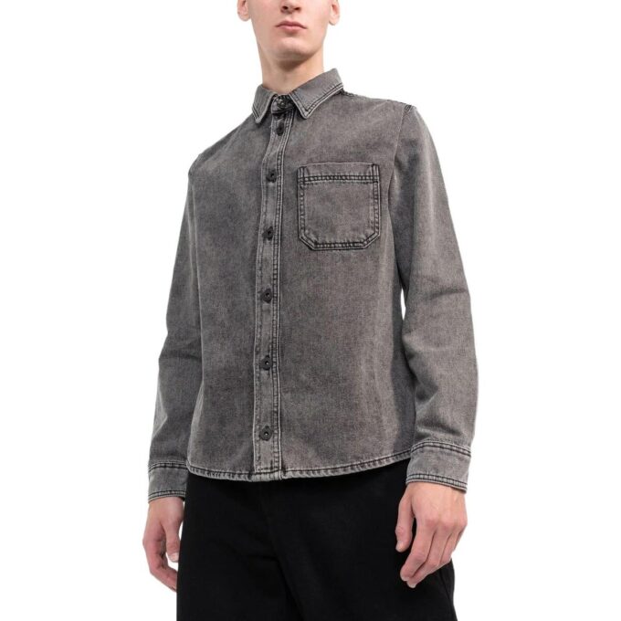 Camisas de manga larga de Denim para hombre Off-White, color marrón