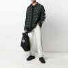 Camisas de manga larga de franela a cuadros con estampado de rayas SS21, verde
