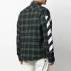 Camisas de manga larga de franela a cuadros con estampado de rayas SS21, verde