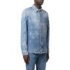 Camisas de manga larga Denim con logo estampado SS22, versión estándar, azul