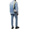 Camisas de manga larga Denim con logo estampado SS22, versión estándar, azul