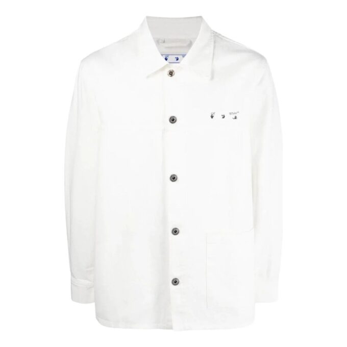 Camisas de manga larga Off-White para hombre FW22 con estampado de flechas, versión en blanco