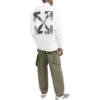 Camisas de manga larga Off-White para hombre FW22 con estampado de flechas, versión en blanco