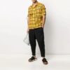 Camisas de Pantalones Cortos a cuadros con bolsillos, versión amarilla