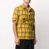 Camisas de Pantalones Cortos a cuadros con bolsillos, versión amarilla