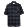 Camisas de Pantalones Cortos a cuadros, negro
