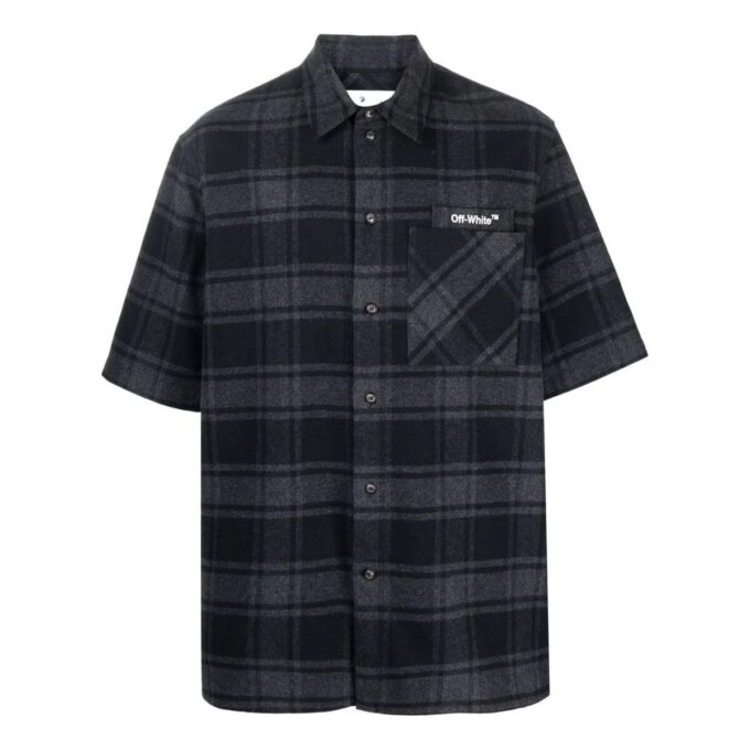 Camisas de Pantalones Cortos a cuadros, negro