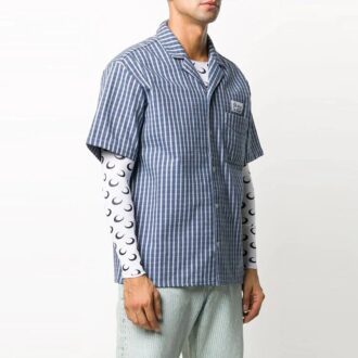 Camisas de Pantalones Cortos con franja del logotipo, versión azul