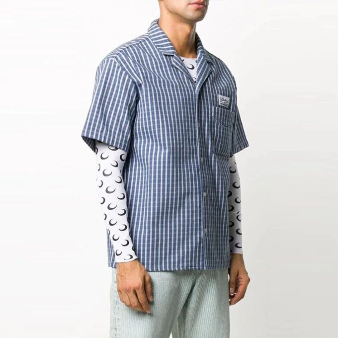 Camisas de Pantalones Cortos con franja del logotipo, versión azul