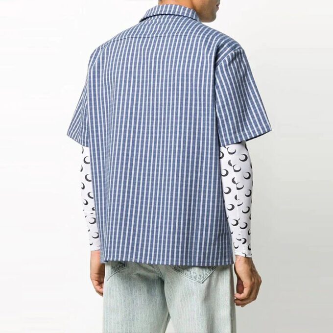 Camisas de Pantalones Cortos con franja del logotipo, versión azul