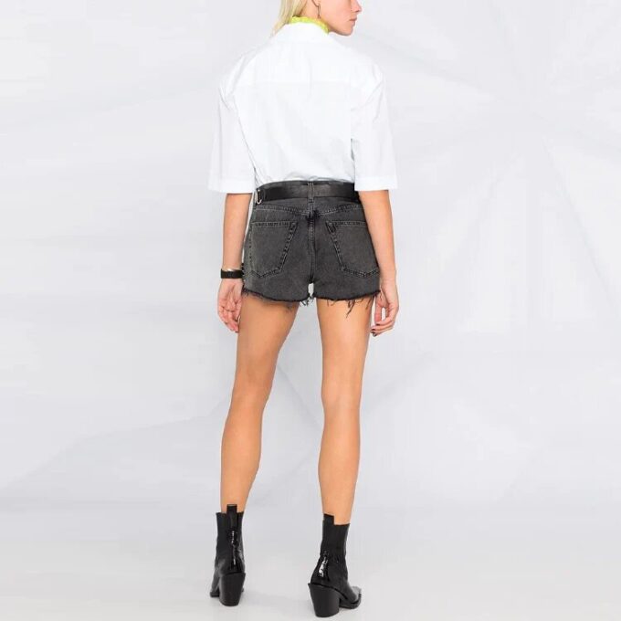 Camisas de Pantalones Cortos unisex con bordado SS21, color blanco