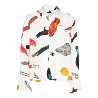 Camisas de seda con apliques Pascal para hombre, color blanco